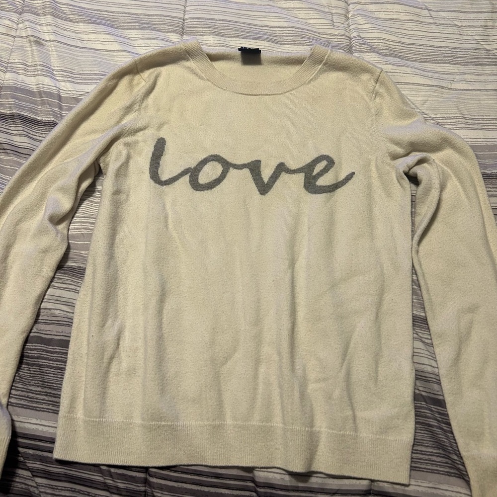 GAP Cream 'Love' Script Sweater